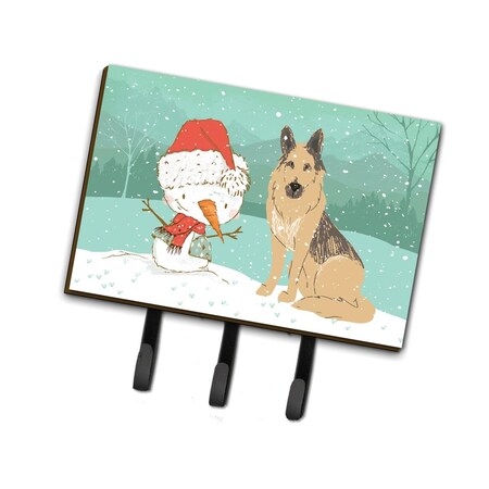 Carolines Treasures German Shepherd & Snowman Christmas Leash or Key Holder CK2033TH68